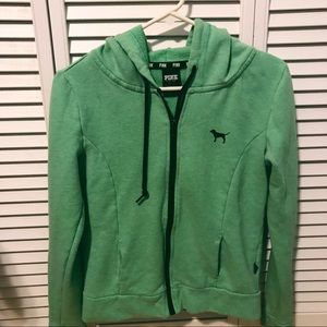 Pink brand bright green jacket